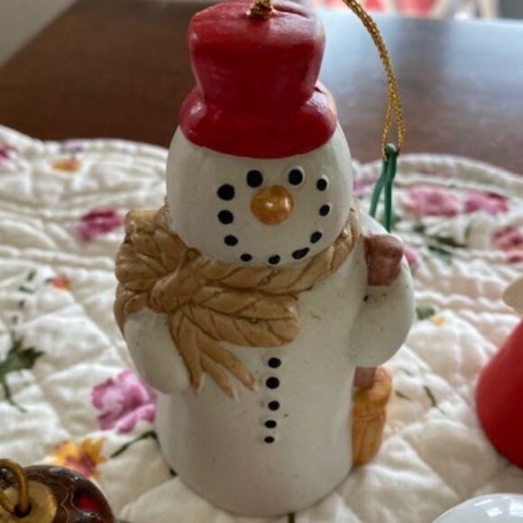 Lot of 9 VINTAGE CHRISTMAS BELLS * Porcelain & Ceramic & CLOISSOINE ~ - Picture 2 of 16